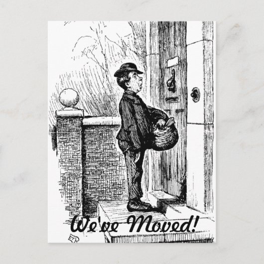 We hebben ons verplaatst aankondigingskaart (Voorkant)