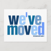 We hebben ons verplaatst (Cool Colors) Aankondigingskaart (Voorkant)