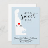 We hebben ons verplaatst | Home Sweet Home Delawar Aankondigingskaart (Voorkant / Achterkant)