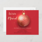 We hebben ons verplaatst, kerstbal, nieuw adres aankondigingskaart (Voorkant / Achterkant)