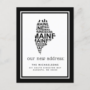 We hebben ons verplaatst Maine Typografie Feestdagenkaart