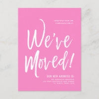 We hebben ons verplaatst | Minimale Briefkaart van