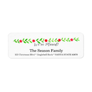 We hebben ons verplaatst/nieuw adres, waterverf ke etiket