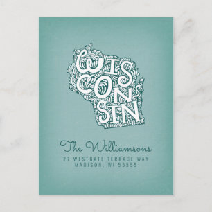 We hebben ons verplaatst   Nieuw adres   Wisconsin Briefkaart