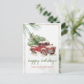 We hebben ons verplaatst, Red Truck, Pine Tree Sno Aankondigingskaart (Staand voorkant)