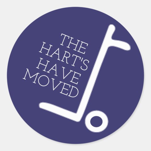 We hebben ons verplaatst ronde sticker (Voorkant)