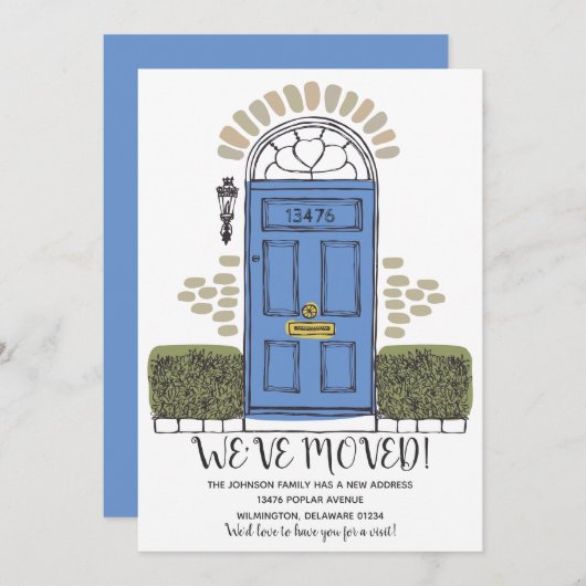 We hebben ons verplaatst - Whimsical door - New Ad Kaart (Voorkant / Achterkant)