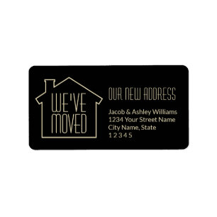 We hebben ons zwart en Gold Modern Return-adres ve Etiket