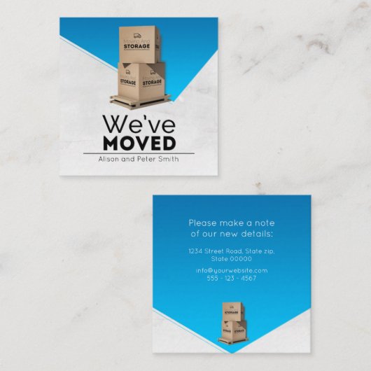 We hebben onze aankondiging verplaatst (Voorkant / Achterkant)