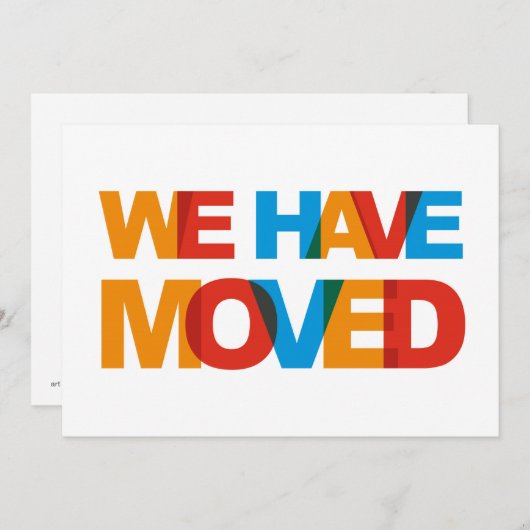 We hebben onze aankondigingskaarten verplaatst aankondiging (Voorkant / Achterkant)