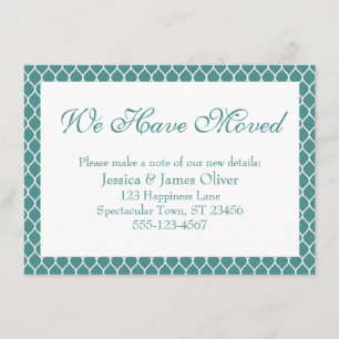 We hebben Preppy White Ogee over Light Blauwgroen Informatiekaartje