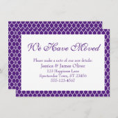 We hebben Preppy White Ogee Pattern op Paarse verp Informatiekaartje (Voorkant / Achterkant)