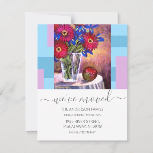 We hebben Red Floral Vaas Script tekst verplaatst Aankondiging (Voorkant)