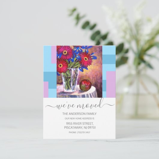 We hebben Red Floral Vaas Script tekst verplaatst Aankondiging (Staand voorkant)