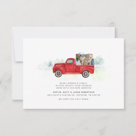 We hebben Red Truck Moving Address Premium verplaa Aankondiging (Achterkant)