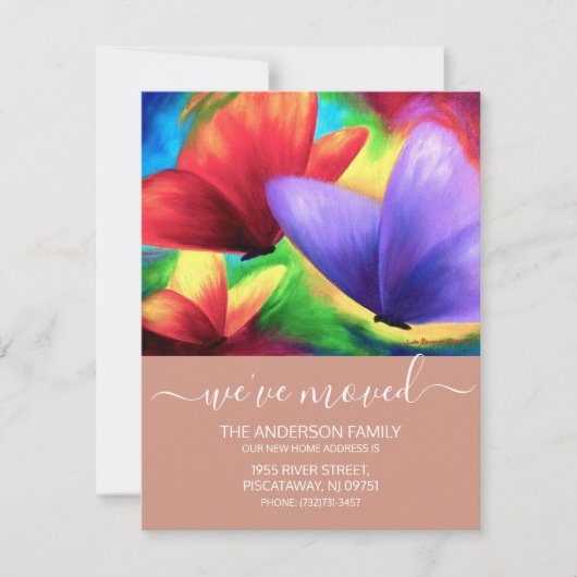 We hebben Roos Gold Butterfly New Home Script verp Aankondiging (Voorkant)