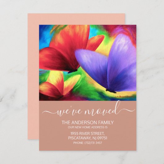 We hebben Roos Gold Butterfly New Home Script verp Aankondiging (Voorkant / Achterkant)