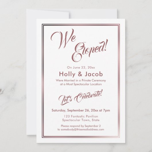 We hebben Roos Goud boven Witte Ontvangst Kaart (Voorkant)