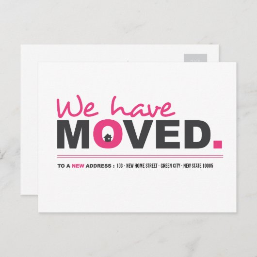 We hebben Roze Bewegende Aankondiging Briefkaart v (Voorkant / Achterkant)