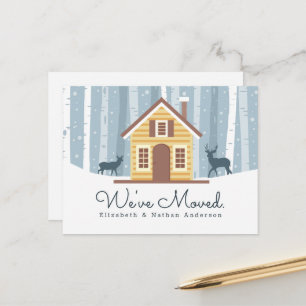 We hebben Rustic Cabin Moving Announcement verplaa Aankondigingskaart