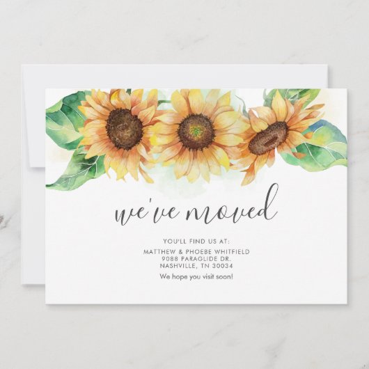 We hebben Rustic Sunflower Moving Announcement ver Aankondiging (Voorkant)