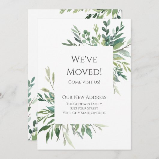 We hebben Rustic Waterverf Evergreen Announceme ve Aankondiging (Voorkant / Achterkant)