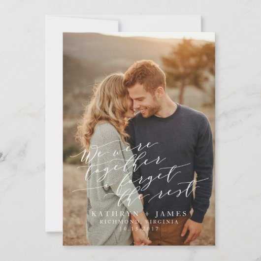 We hebben samen de datumkaart opgeslagen save the date (Voorkant)