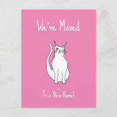 We hebben Schattige Winking Cat Pink New Home verp Aankondigingskaart (Voorkant)