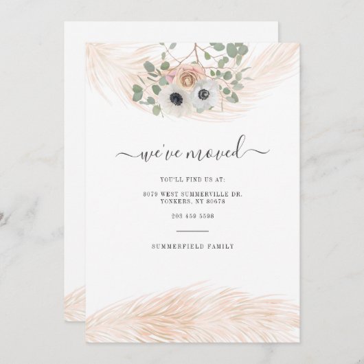 We hebben Script Pampas Grass Botanical Moving ver Aankondiging (Voorkant / Achterkant)