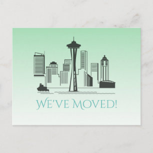 We hebben Seattle City Skyline verplaatst Aankondigingskaart