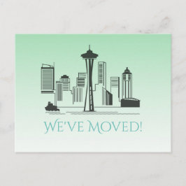 We hebben Seattle City Skyline verplaatst Aankondigingskaart