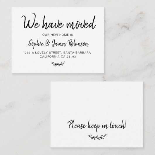 We hebben Simple New Home Moving Insert Kaart verp Visitekaartje (Voorkant / Achterkant)