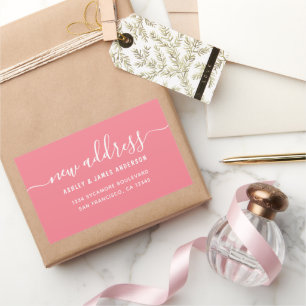 We hebben Strawberry Pink New Address-label verpla Rechthoekige Sticker