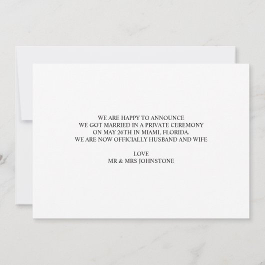 We hebben trouwaankondiging kaart (Achterkant)