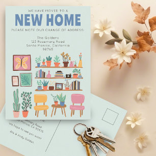 We hebben verhuisd adreswijziging Schattigee woonk Briefkaart