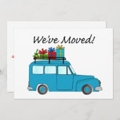 We hebben verhuisd auto en geschenken kerst Kaart (Voorkant / Achterkant)
