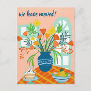 WE HEBBEN VERHUISD Bloemenboeket Nieuw Thuisadres Briefkaart