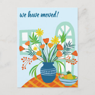 WE HEBBEN VERHUISD Bloemenboeket Nieuw Thuisadres Briefkaart