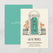 We hebben verhuisd - Blue Door Moving Aankondiging (Voorkant / Achterkant)