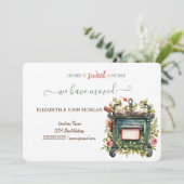 We hebben verhuisd,  brievenbus, Flowers, Striped (Staand voorkant)