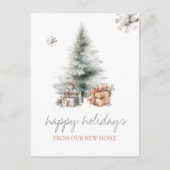 We hebben verhuisd, dennenboom Cadeaus sneeuwvlok  Aankondigingskaart (Voorkant)