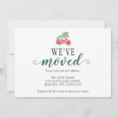 We hebben verhuisd kerstauto foto vakantie verhuiz aankondiging (Achterkant)