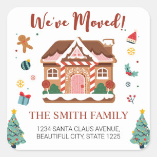 We hebben verhuisd kerstboom nieuw adres vierkante sticker
