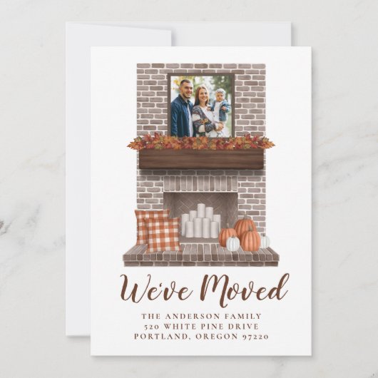 We hebben verhuisd rustieke Herfst boerderij open  Aankondiging (Voorkant)