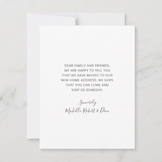 We hebben verhuisd Siamese kat huisdier script nie Aankondiging (Achterkant)