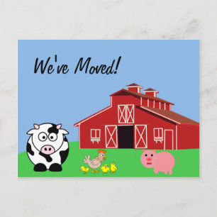We hebben verhuisd (stijl van het Boerderij) Aankondigingskaart