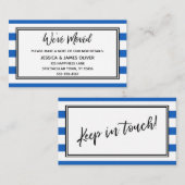 "We hebben verplaatst" Blauw-wit horizontale strep Visitekaartje (Voorkant / Achterkant)