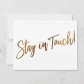 "We hebben verplaatst" Modern Handschrift Gold Typ Kaart (Achterkant)