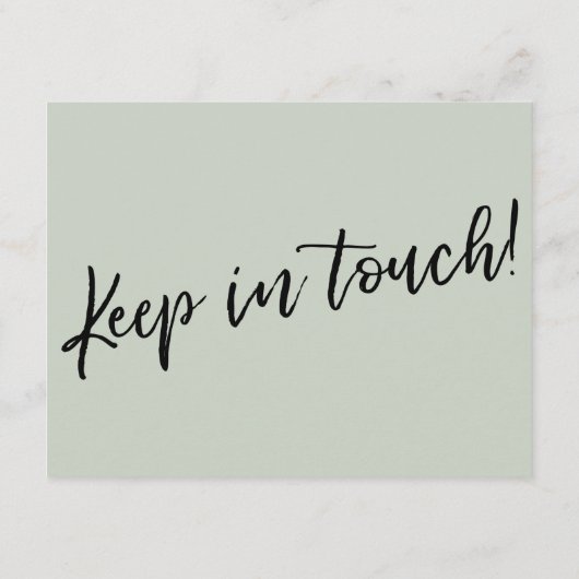 "We hebben verplaatst" Modern handschrift Sage Gre Kaart (Achterkant)