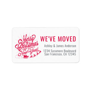 We hebben Vintage kerstfeestdag nieuw adres verpla Etiket
